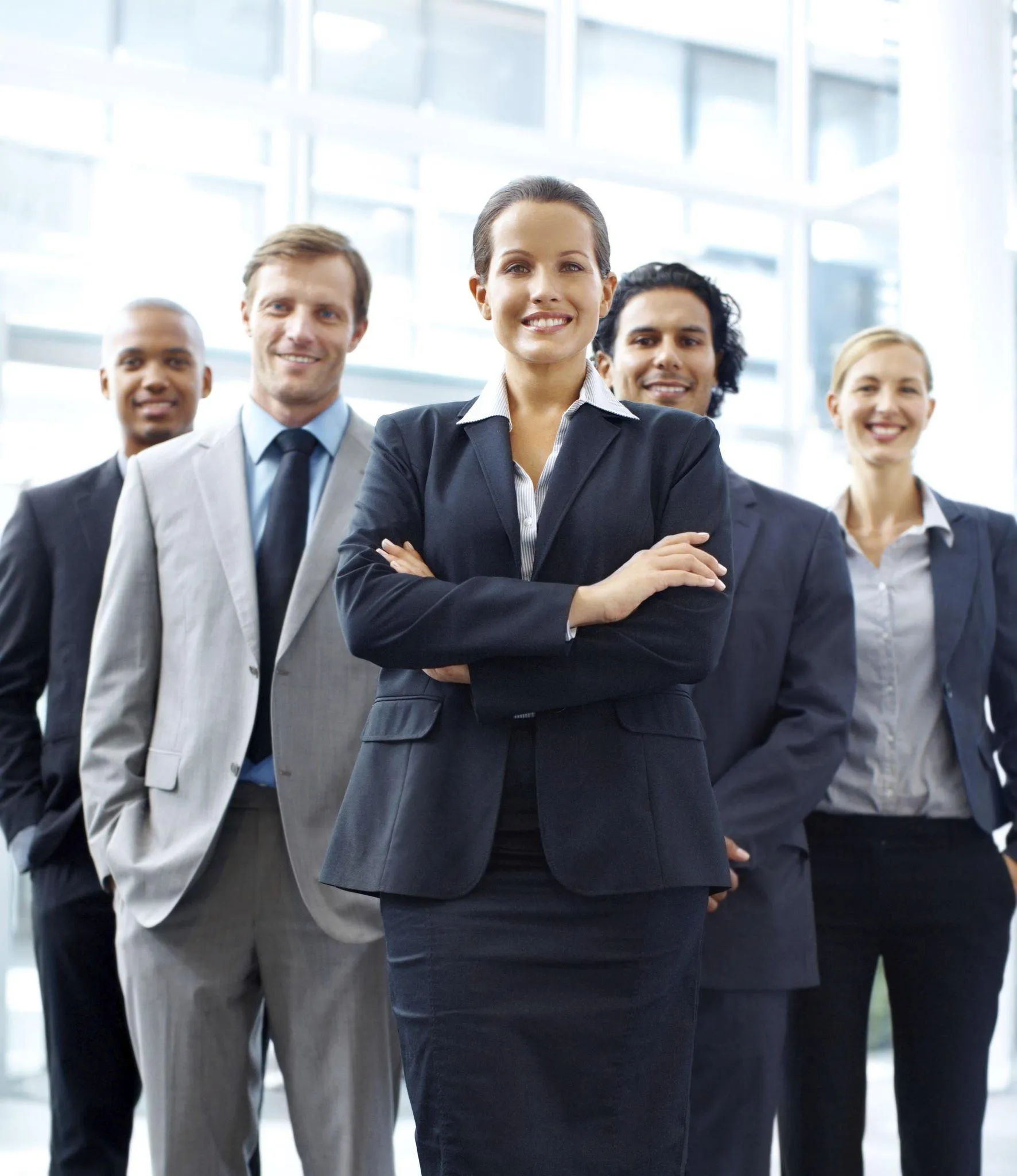 Professionals meeting across a conference table
